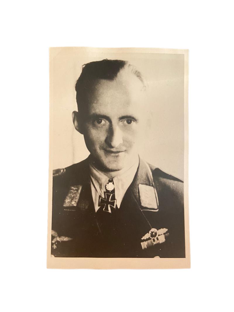 German Postcard Photo of Knight Cross Bearer Friedrich Lang