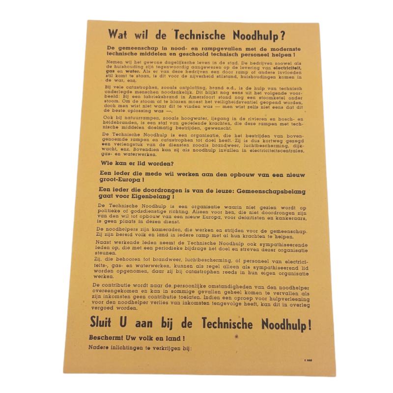 Dutch TENO (Technische Noodhulp) Flyer