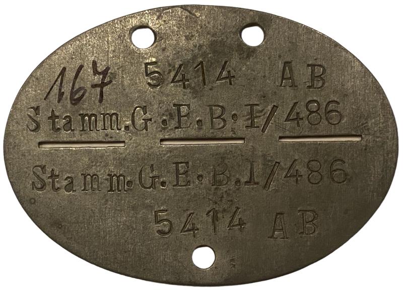 Stamm.G.E.B. I/486 Zinc Dog-Tag (Published)