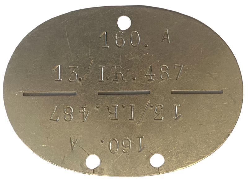 13./I.R.487 Aluminium Dog-Tag