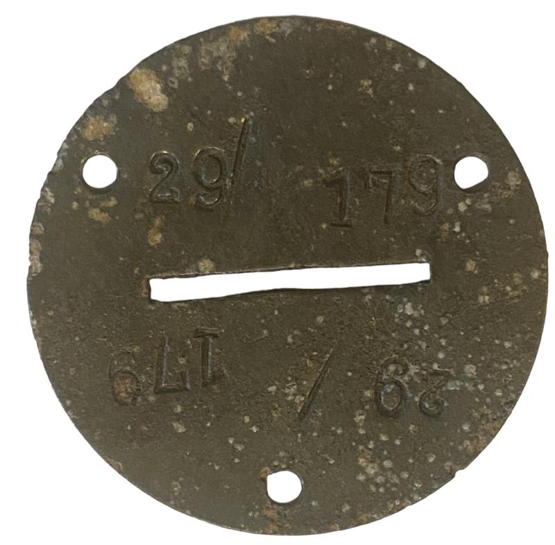 Volkssturm Erkennungsmarke 29/179 Feinzink