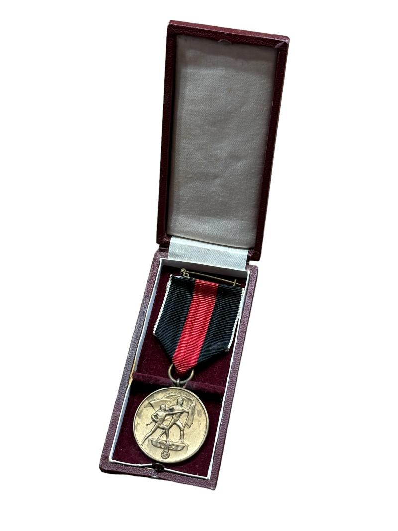 Sudeten annexation medal with case