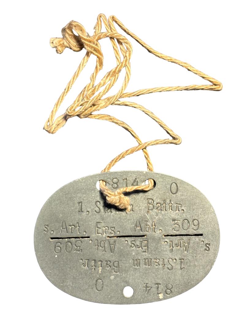 Erkennungsmarke 1.Stamm.Battr.Art.Ers.Abt.309