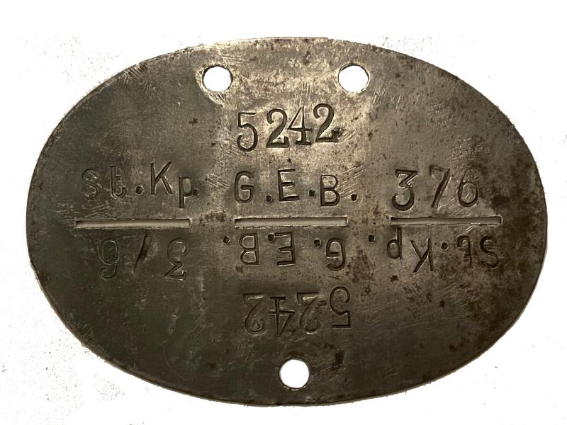 Erkennungsmarke St.Kp.G.E.B. 376